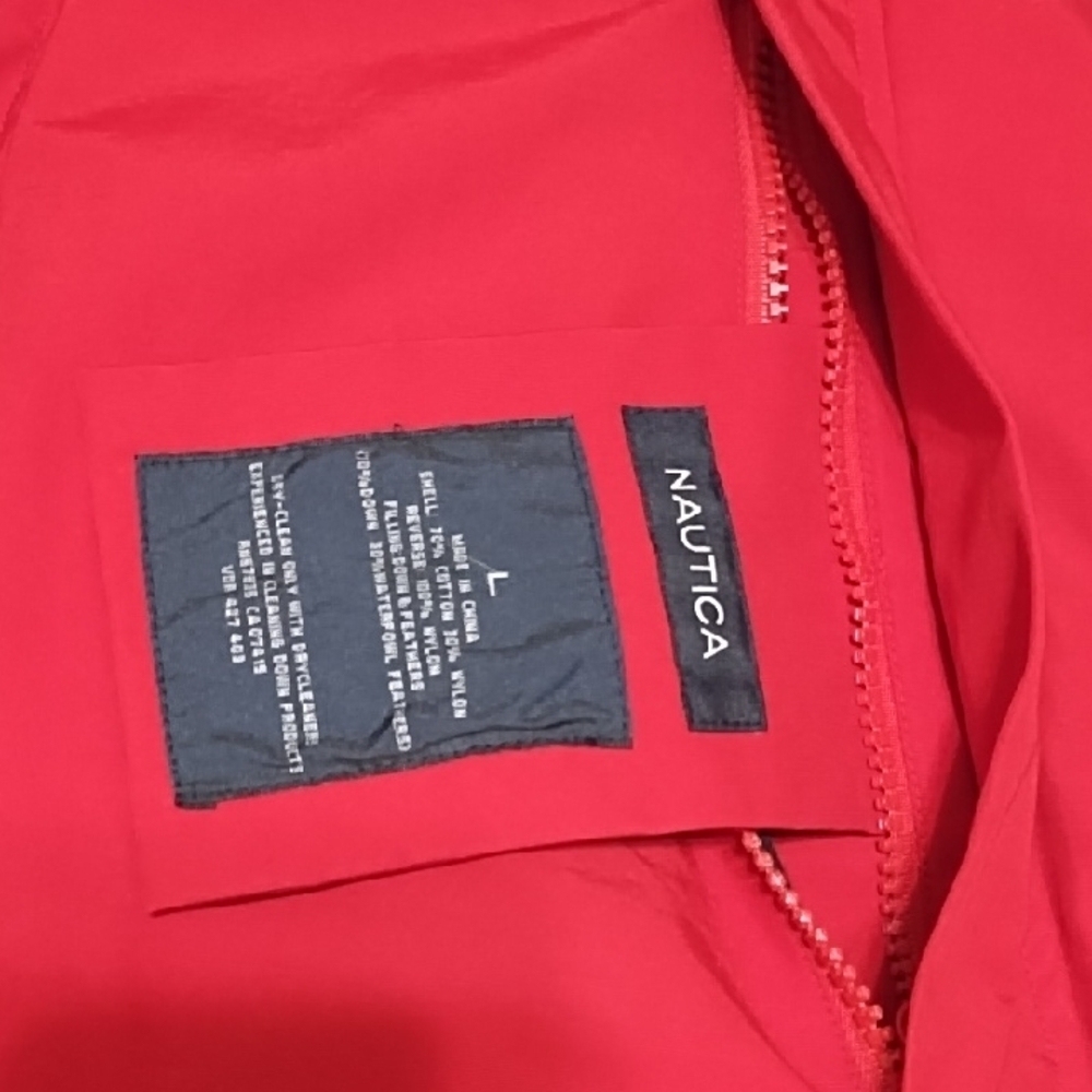 Nautica Reversible Puffer Down/Feather Coat Men's L - Picture 3 of 9